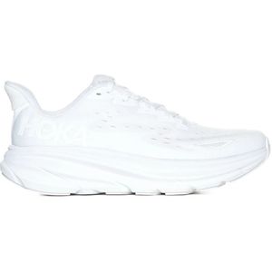 Hoka One One, Schoenen, Dames, Wit, 35 1/2 EU, Witte Stof Chunky Sole Sneakers