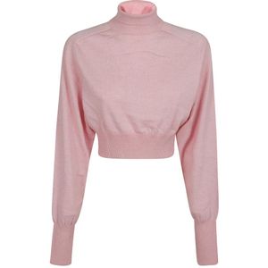 Max Mara, Truien, Dames, Roze, M, Wol, Roze & Paarse Coltrui Trui Aw 24