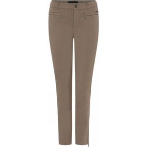 C.Ro, Broeken, Dames, Beige, 4Xl, Stijlvolle rits stro broek