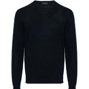 Roberto Collina, Truien, Heren, Blauw, XL, Blauwe Sweaters Collectie