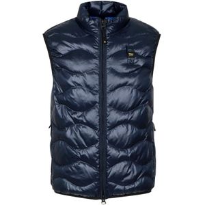 Blauer, Stijlvolle Blauwe Mouwloze Vest voor Heren Blauw, Heren, Maat:XL