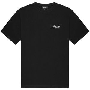Quotrell, Tops, Heren, Zwart, XL, Katoen, Klassiek Logo Print T-Shirt Zwart/Wit