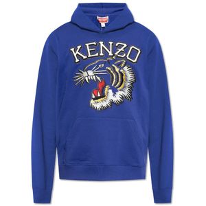 Kenzo, Hoodie met logo Blauw, Heren, Maat:M