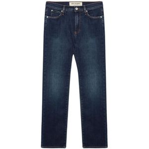 Roy Roger's, Jeans, Dames, Blauw, W32, Katoen, Donkere Wassing Hoge Taille Slim Fit Jeans