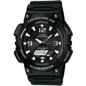 Casio, Heren Quartz Horloge, Witte Kast, Zwarte Band Zwart, Heren, Maat:ONE Size