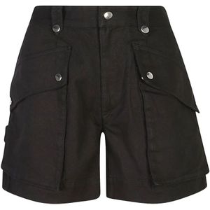 Isabel Marant Étoile, Korte broeken, Dames, Zwart, S, Katoen, Zwarte Shorts Aw 24 Dameskleding