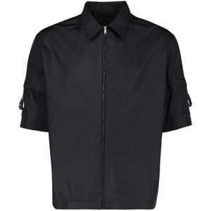 Givenchy, Overhemden, Heren, Zwart, L, Oversized Shirt met Ritssluiting