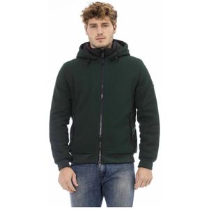 Baldinini, Sweatshirts & Hoodies, Heren, Groen, 3Xl, Stijlvolle Jas met Externe Zakken