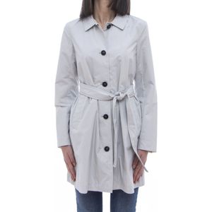 Save The Duck, Grijze Nylon Zomer Trenchcoat Grijs, Dames, Maat:M