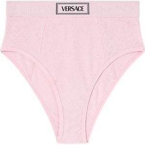 Versace, Ondergoed, Dames, Roze, S, Katoen, Roze Logo Briefs in Stretchkatoen