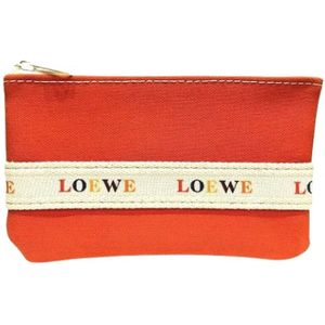 Loewe Pre-owned, Pre-owned, Dames, Oranje, ONE Size, Tweedehands Canvas handtassen
