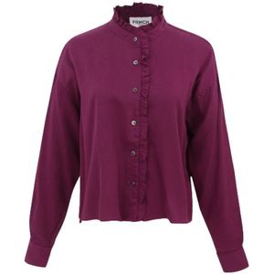 Frnch, Blouses & Shirts, Dames, Paars, S, Katoen, Paarse Ruches Blouse Cabanac