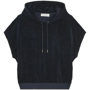 Marc O'Polo, Sweatshirts & Hoodies, Dames, Blauw, XS, Regelmatige korte mouwen hoodie