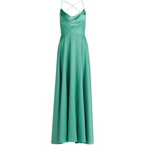 vera mont, Kleedjes, Dames, Groen, S, Polyester, Elegant avondjurk met watervalhalslijn