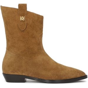 Kazar, Schoenen, Dames, Bruin, 39 EU, Denim, Suede cowboy laarzen met hoge schacht