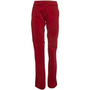 Dior Vintage, Pre-owned, Dames, Rood, M, Pre-owned Corduroy bottoms