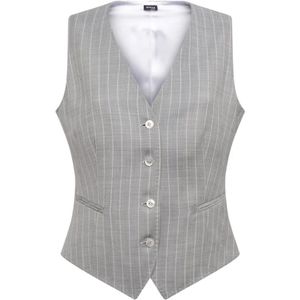 Kiton, Grijze Pinstripe Wollen Vest Grijs, Dames, Maat:M