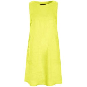 Bitte Kai Rand, Airy Linen Mouwloze Jurk Fluorescent Yellow Geel, Dames, Maat:XS