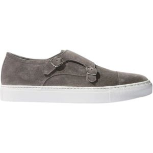 Scarosso, Handgemaakte Grijze Suede Monkstrap Sneakers Grijs, Heren, Maat:45 EU