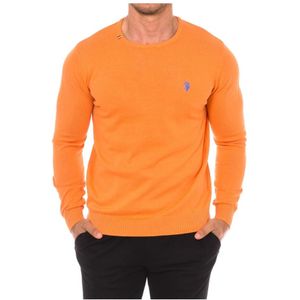 U.s. Polo Assn., Truien, Heren, Oranje, XL, Katoen, Ronde Hals Lange Mouw Trui