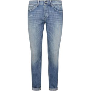 Dondup, Jeans, Heren, Blauw, W38, Slim-Fit Micro Rotture Skinny Jeans