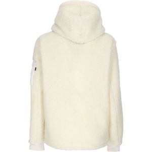 Alpha Industries, Sweatshirts & Hoodies, Dames, Beige, XS, Polyester, Off White Sherpa Hoodie met zakken