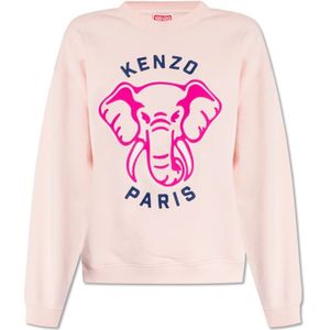 Kenzo, Sweatshirts & Hoodies, Dames, Roze, S, Katoen, Sweatshirt met logo