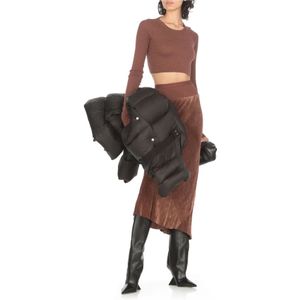 Rick Owens, Rokken, Dames, Bruin, M, Bruin Fluweel Asymmetrische Rok Vrouw