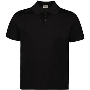 Saint Laurent, Tops, Heren, Zwart, L, Katoen, Moderne Polo Shirt