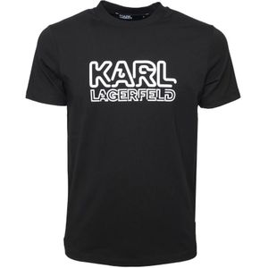 Karl Lagerfeld, Tops, Heren, Zwart, 2Xl, Katoen, Zwarte opblaasbare logo T-shirt