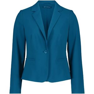 Betty Barclay, Jassen, Dames, Blauw, 4Xl, Leer, Elegante Blazer Lange Mouw