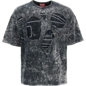 Diesel, T-Shirts Grijs, Heren, Maat:M