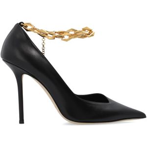 Jimmy Choo, Diamanten Talura leren pumps Zwart, Dames, Maat:40 EU