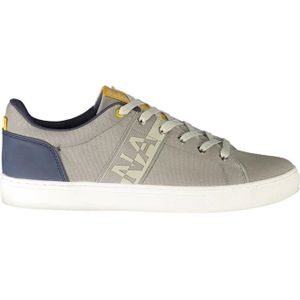 Napapijri, Schoenen, Heren, Grijs, 46 EU, Polyester, Grijze Polyester Sneaker met Contrastdetails