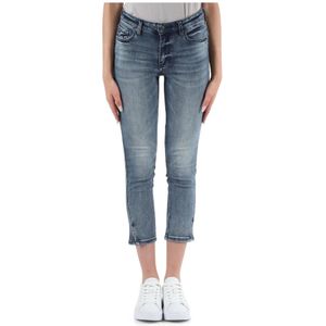 Armani Exchange, Jeans, Dames, Blauw, W28, Katoen, Skinny Slit Capri Jeans