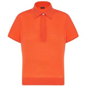 Kiton, Tops, Dames, Oranje, M, Wol, Oranje Wol Polo Shirt