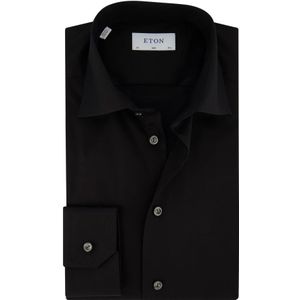 Eton, Overhemden, Heren, Zwart, 2Xl, Katoen, Zwart Business Overhemd Jurk