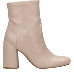 Steve Madden, Schoenen, Dames, Beige, 37 1/2 EU, Leer, Natuurlijke Locole Enkellaarzen