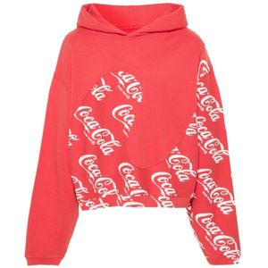 Erl, Sweatshirts & Hoodies, Heren, Rood, M, Katoen, Coca-Cola Swirl Hoodie