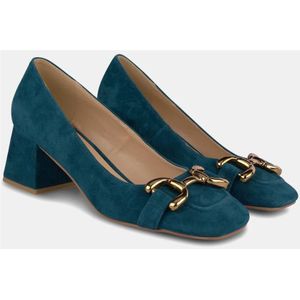 Alma EN Pena, Schoenen, Dames, Blauw, 37 EU, Leer, Leren pumps met vierkante neus