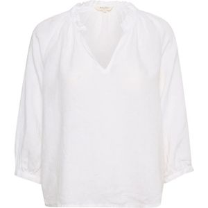 Part Two, Witte Linnen Blouse met Ruches Wit, Dames, Maat:S