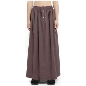 Chloé Nardin, Rokken, Heren, Paars, M, Katoen, Wijn Herringbone Maxi Rok