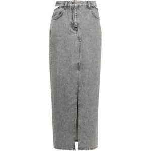 Iro, Denim Midi Rok met Cut-Out Detail Grijs, Dames, Maat:S