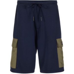 Iceberg, Korte broeken, Heren, Blauw, L, Katoen, Bermuda shorts met contrasterende zakken