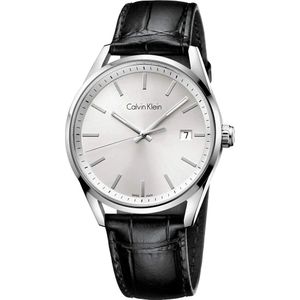 Calvin Klein, Accessoires, Heren, Grijs, ONE Size, Elegante Zilveren Quartz Horloge - K4M211C6