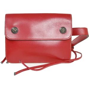 Hermès Vintage, Pre-owned, Dames, Rood, ONE Size, Leer, Pre-owned Leather crossbody-bags