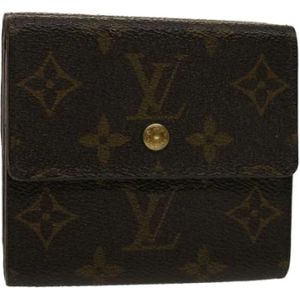 Louis Vuitton Vintage, Pre-owned, Heren, Bruin, ONE Size, Tweed, Pre-owned Canvas wallets