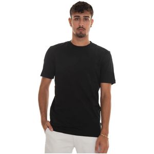 Boss, Kort T-shirt met ronde hals en abstract design Zwart, Heren, Maat:2XL