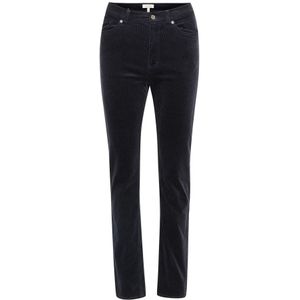 Part Two, Broeken, Dames, Blauw, S, Katoen, Hoge taille slim-fit broek in Dark Navy