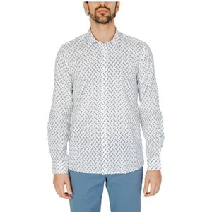 Antony Morato, Overhemden, Heren, Wit, 2Xl, Katoen, Lange Mouwen Heren Overhemd Lente/Zomer Collectie
